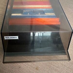 Rolodex VIP35C Card File Tray Black Smoke Vintage Made in USA Desk Tray